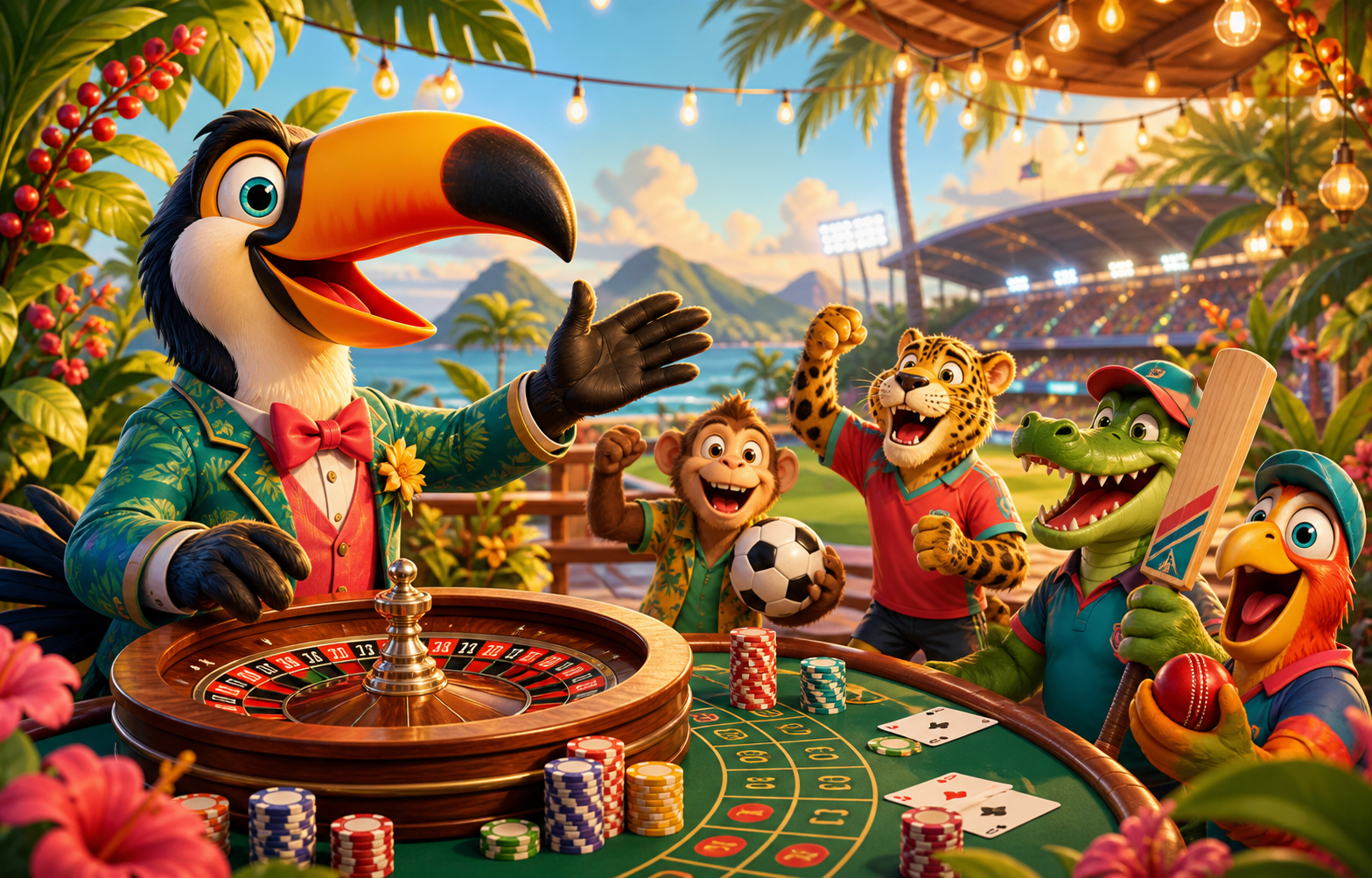 Colourful Tucan world combining live casino, football and cricket